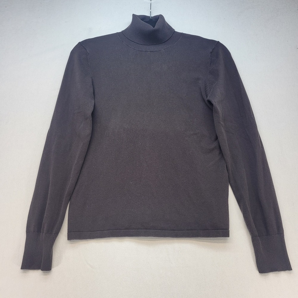 Ann Taylor Turtleneck Sweater Womens Small Brown Classic Ribbed Knit